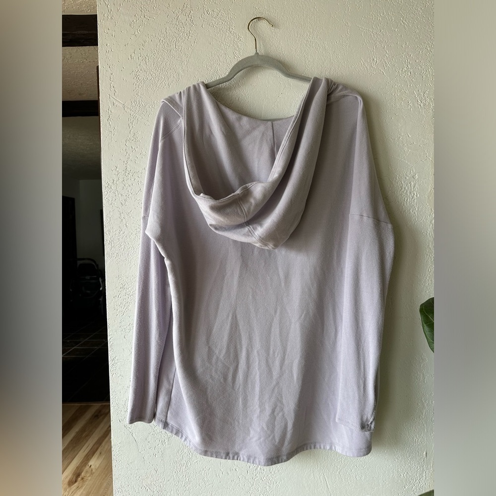 Athleta Purana Lilac Lavender Hoodie Wrap Hooded Sweatshirt Medium - Picture 10 of 10